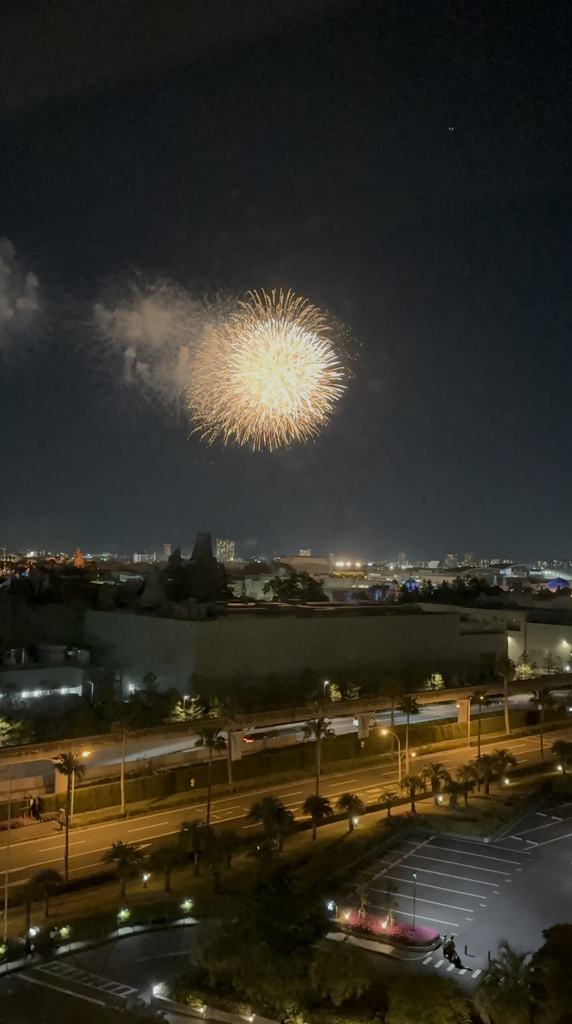 シェラトン東京ベイの客室から見えたディズニーの花火