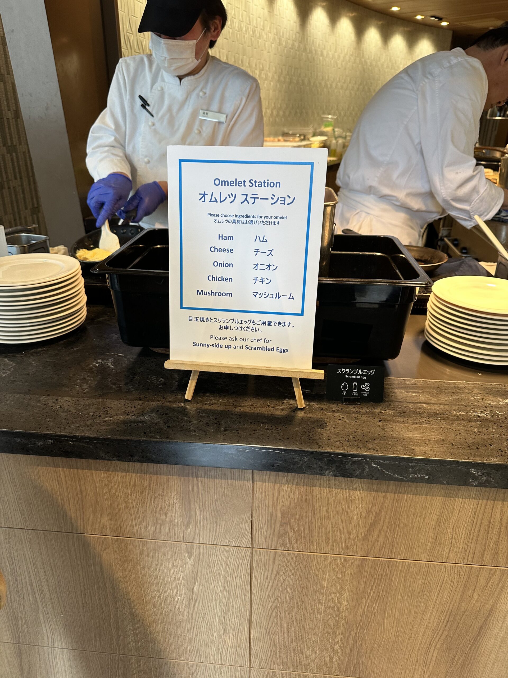 ヒルトン東京ベイ朝食ビュッフェのメニュー例