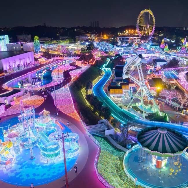 よみうりランドの夜のイルミネーション